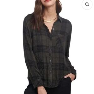 Rails Brady Onyx Plaid Button-Down Shirt